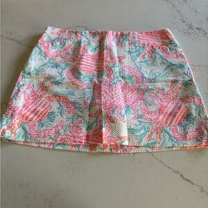 Lilly Pulitzer Skort with Gold Crab Charm Zipper Sz 14